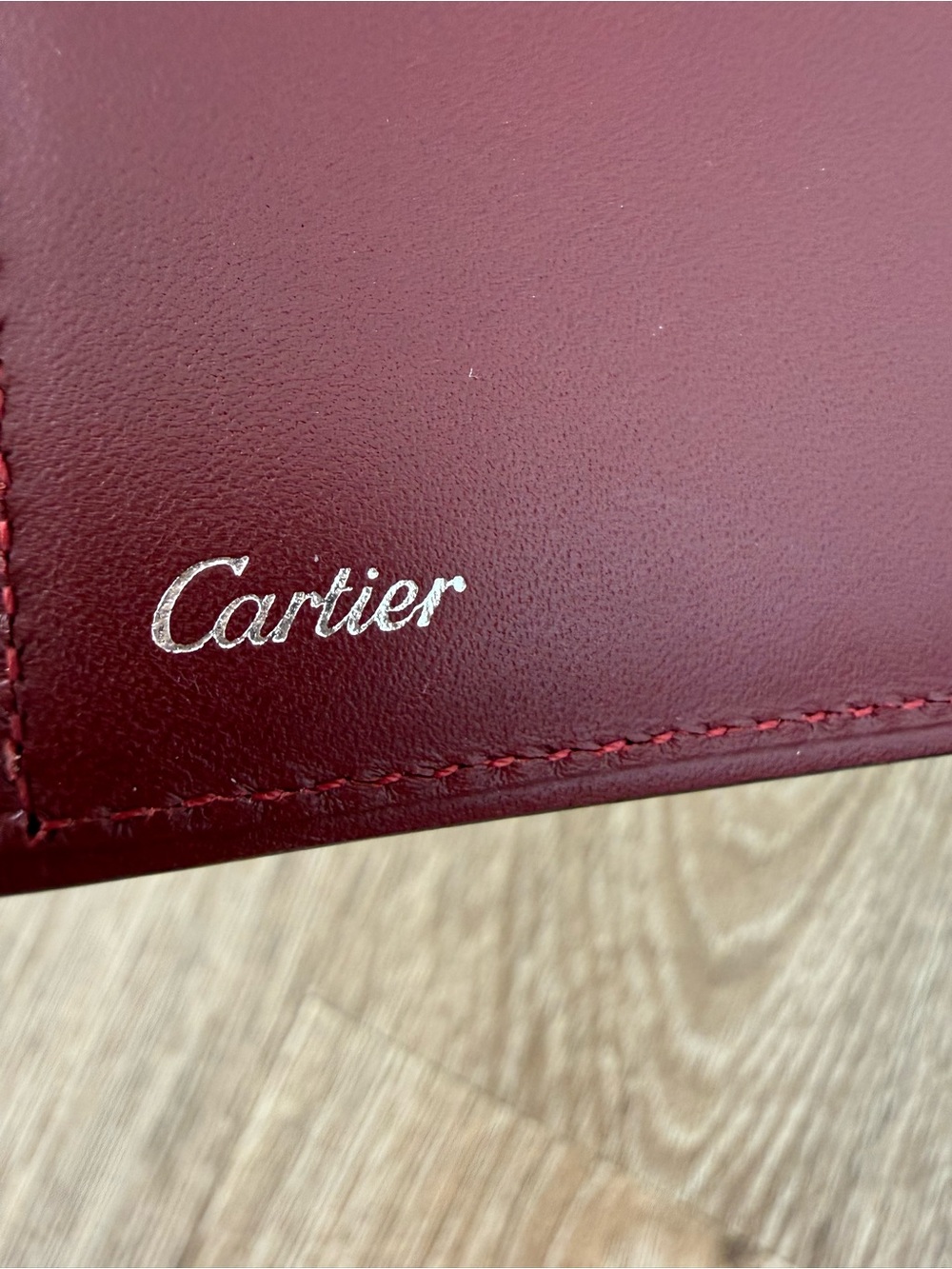 Authentic Cartier Black Leather Card Holder with Gold Logo Accent - Picture 4 of 6
